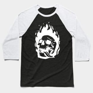 Burning Skull Baseball T-Shirt